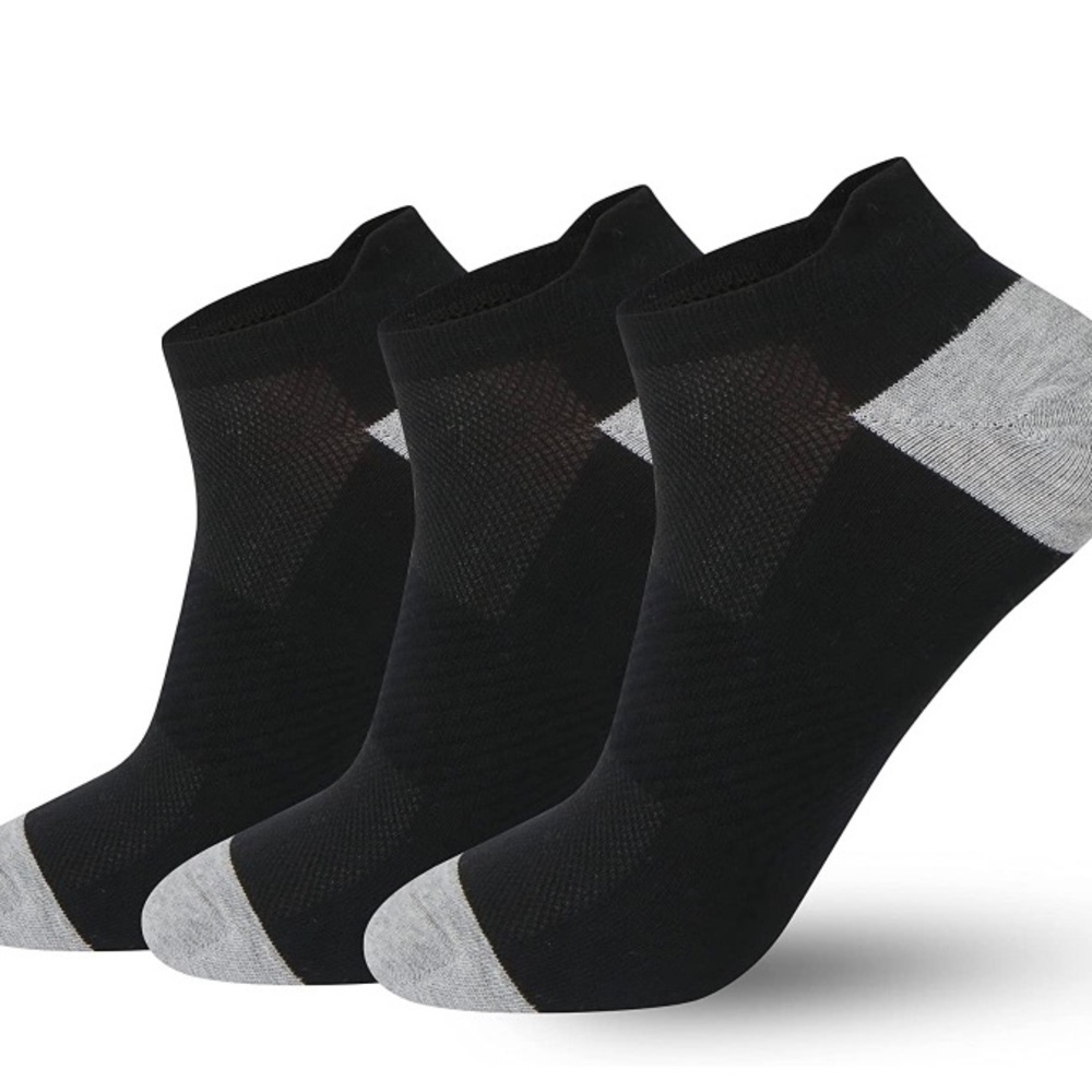 COPY - Pack of 6 No Show Socks Men Size 5-10 Invisible Low cut Loafer- Black Gr… - Picture 1 of 6